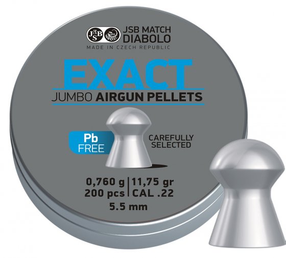 Diabolo JSB Exact Jumbo Lead Free 5,5mm 200pz
