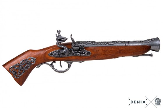 Replica di pistola a pietra focaia Blunderbuss, Austria XVIII secolo