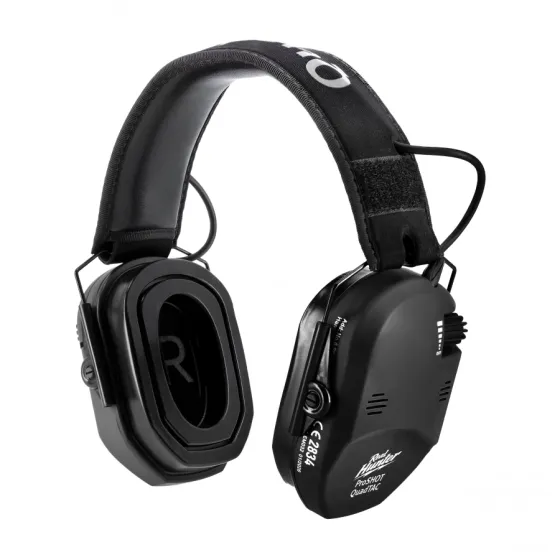Cuffie elettroniche da tiro RealHunter Active ProSHOT QuadTAC nere