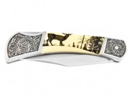 Coltello pieghevole Joker JKR113 motivo cervo