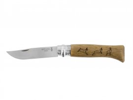 Coltello Opinel 8 richiudibile Inox faggio motivo camoscio