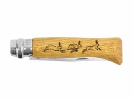 Coltello Opinel 8 pieghevole Inox faggio motivo lepre