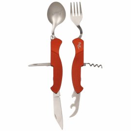 Posate pieghevoli Fox Outdoor 6 pezzi rosse 44051