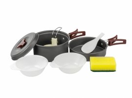 Set di stoviglie da campeggio in alluminio anodizzato MFH per 2 persone