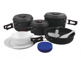 Set di stoviglie da campeggio in alluminio anodizzato MFH per 5 persone