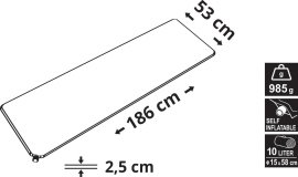 Materassino autogonfiabile Cattara 2,5 cm blu