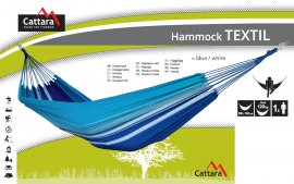 Amaca TEXTIL 200x100 cm blu-bianco