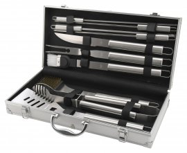 Set utensili per grigliata 11 pz valigetta ALU
