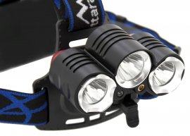 Lampada frontale LED 400lm (1x XM-L+2x XP-E)