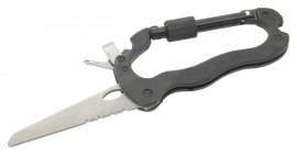 Moschettone multifunzione tutto metallo 5in1