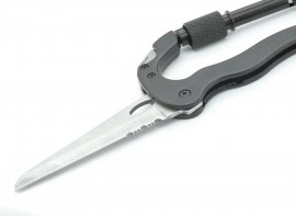 Moschettone multifunzione tutto metallo 5in1