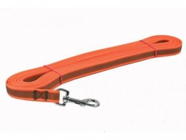 Stopovací lano Dogtrace fibbia argento 20mm, 10m arancione