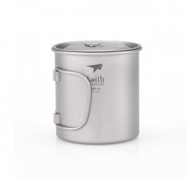 Tazza in titanio Keith con coperchio 550ml