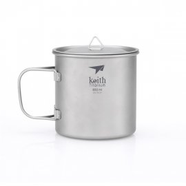 Tazza in titanio Keith con coperchio 650ml