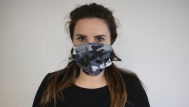 Mascherina in cotone invernale Camo quadrata
