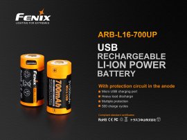 Batteria ricaricabile USB Fenix RCR123A/16340 (Li-ion)