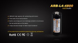 Batteria ricaricabile Fenix 26650 4800 mAh (Li-Ion)