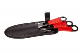 Set di coltelli da lancio Kandar in paracord rosso (82)