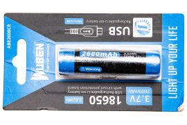 Batteria Wuben 2600B/18650 Li-Ion 2600mAh