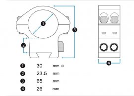 Montaggio Eagle Vision Infinity 22mm/30mm regolabile in altezza