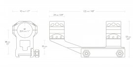 Montaggio Hawke Tactical AR Cantilever 22mm/25,4mm, alto, monopezzo