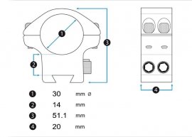 Element Optics Accu-Lite Mount 22 mm/30 mm di altezza