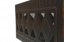 Braciere SQUARE copper patina con coperchio