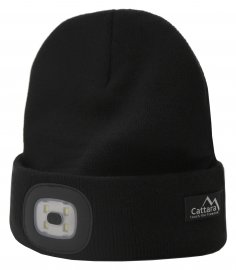 Berretto BLACK con torcia LED USB