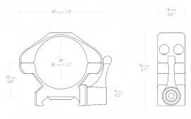 Montáž Hawke Precision Steel 22mm/30mm bassa in acciaio a sgancio rapido