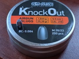 Recensione: Diabolo JSB KO Slugs .216 5,5mm 1,645g 200pz - 1