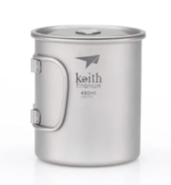 Tazza in titanio Keith con coperchio 450ml 2