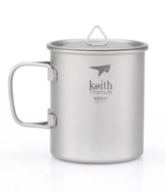 Tazza in titanio Keith con coperchio 450ml 3