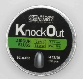 Recensione: JSB KnockOut Slugs 6,37mm 2,170g 150pz - 1