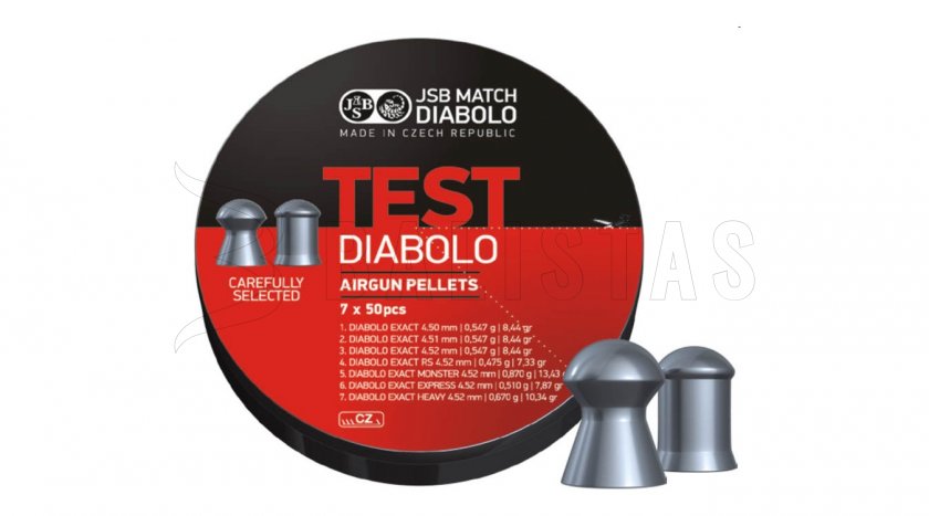 Diabolo JSB Exact Test per carabina 4,5mm 350pz