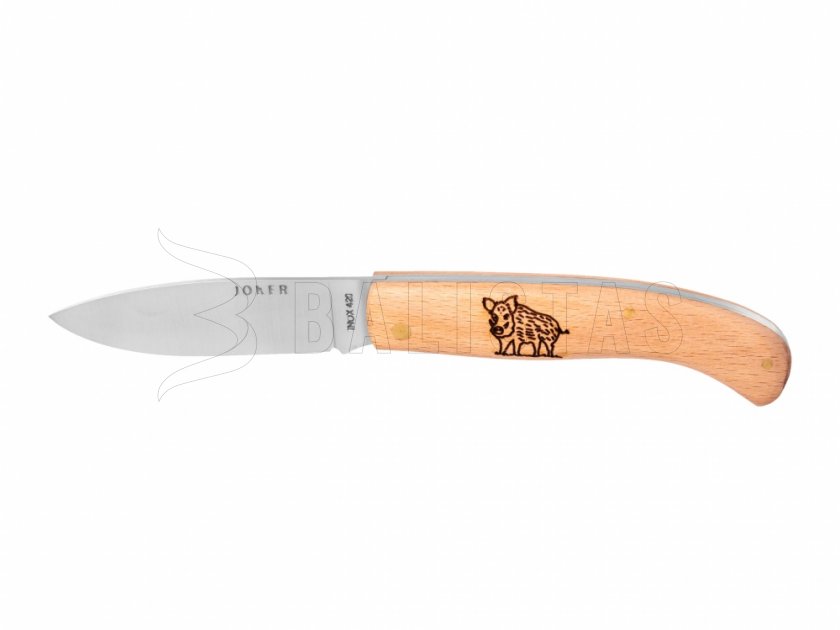 Coltello Joker NH78-3 motivo cinghiale in legno 8 cm