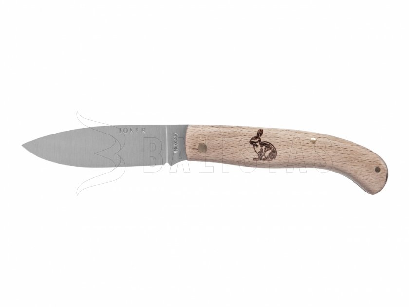 Coltello Joker NH78-7 legno motivo lepre 8 cm