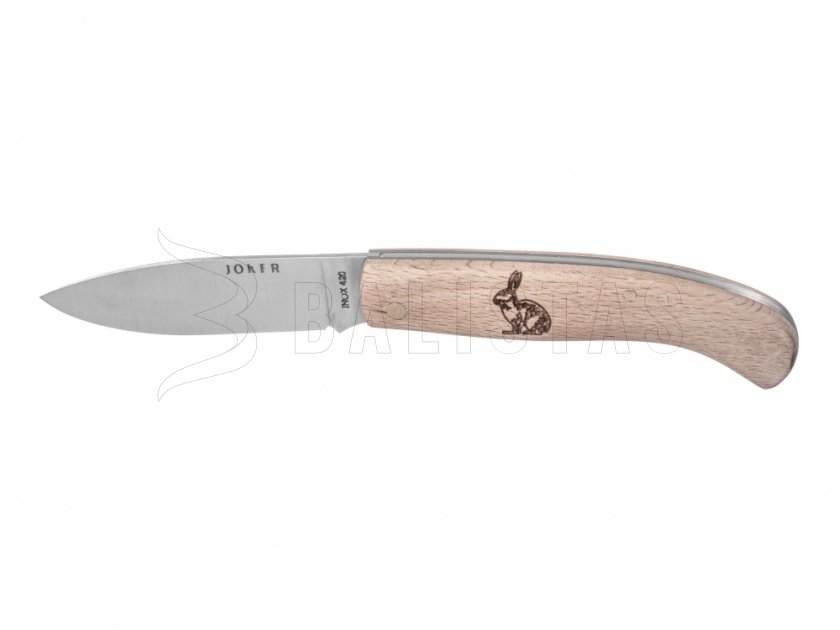 Coltello Joker NH78-7 legno motivo lepre 8 cm