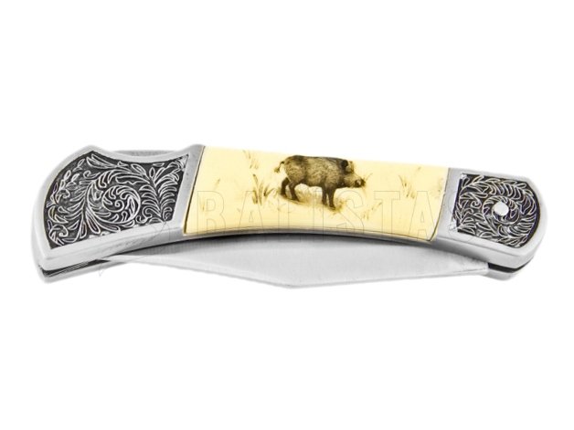 Coltello pieghevole Joker JKR114 motivo cinghiale