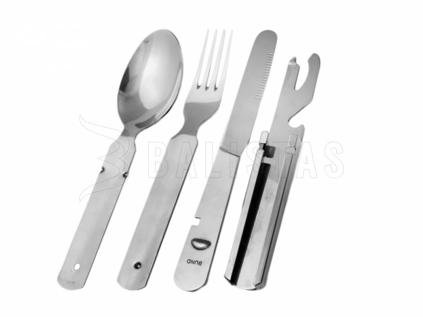 Posate da campeggio MFH 4 pezzi con custodia
