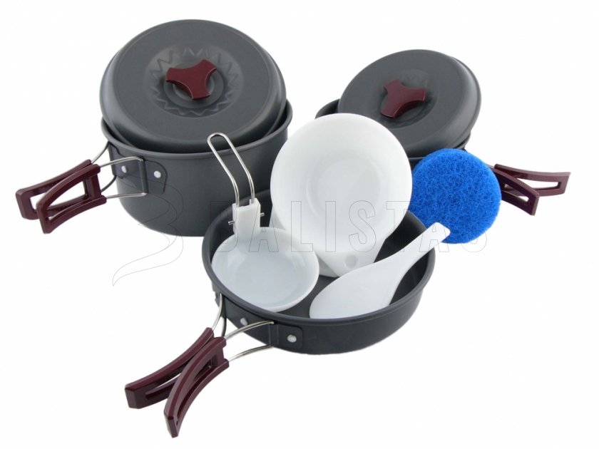 Set di stoviglie da campeggio in alluminio anodizzato MFH per 3 persone