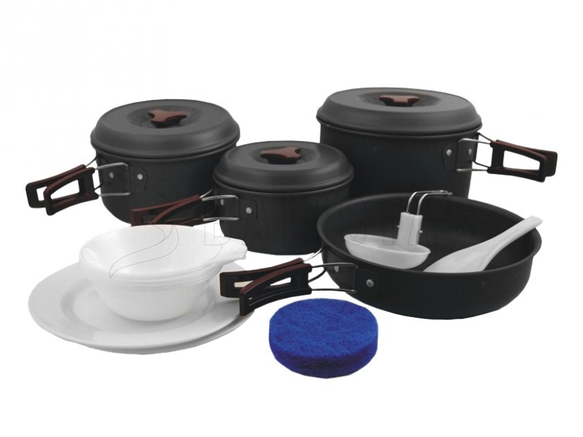 Set di stoviglie da campeggio in alluminio anodizzato MFH per 5 persone