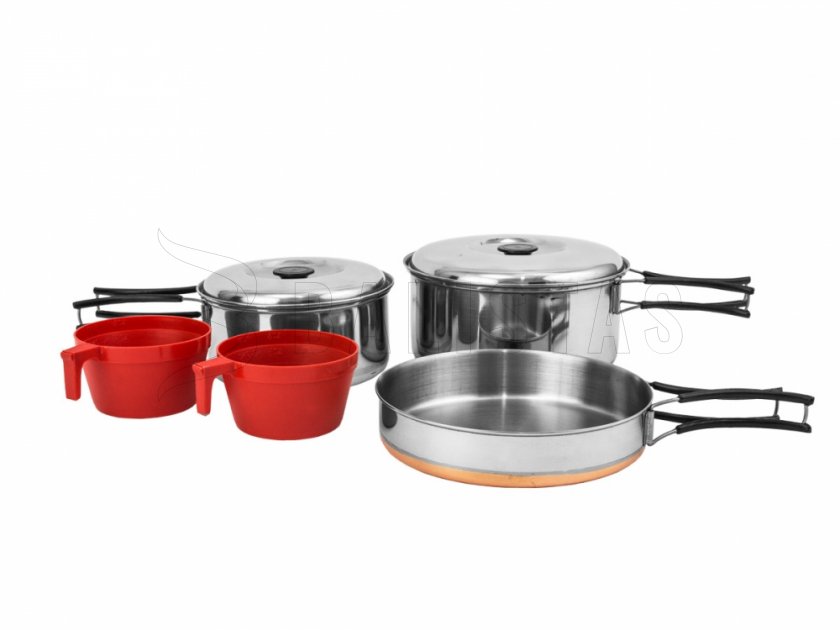 Gamella - set da cucina in acciaio inox per 2 persone