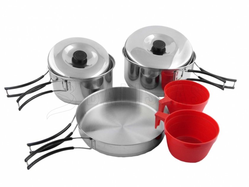 Gamella - set da cucina in acciaio inox per 2 persone