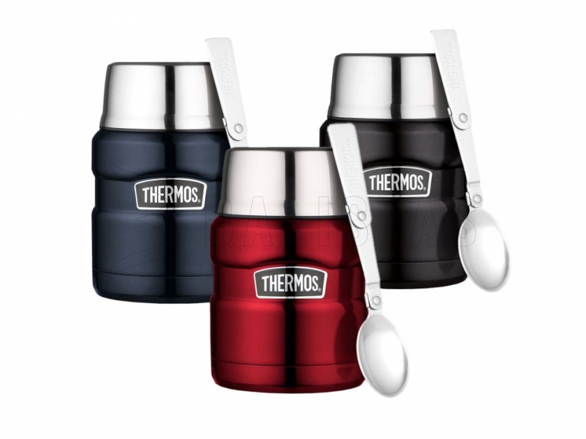 Thermos per alimenti con cucchiaio Thermos King 0,47 l grafite