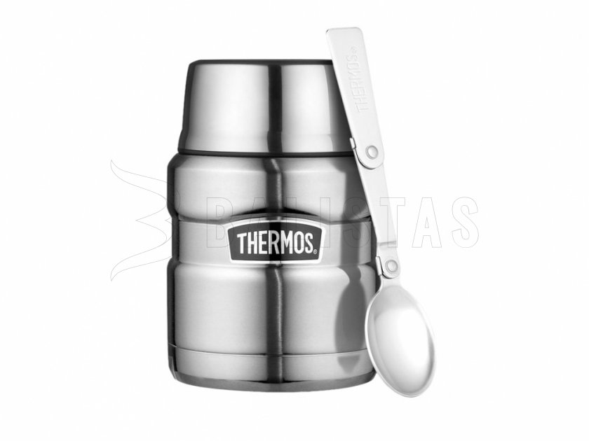 Thermos per alimenti con cucchiaio Thermos King 0,47 l steel