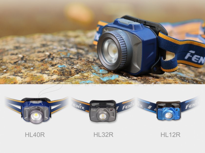 Lampada frontale a diodi Fenix HL32R grigia