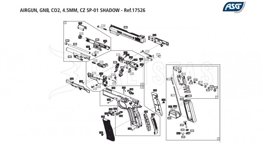 Pistola ad aria compressa ASG CZ-75 SP-01 Shadow 4,5mm