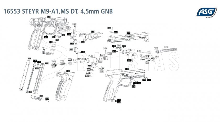 Pistola ad aria compressa ASG Steyr M9-A1 bicolor 4,5mm