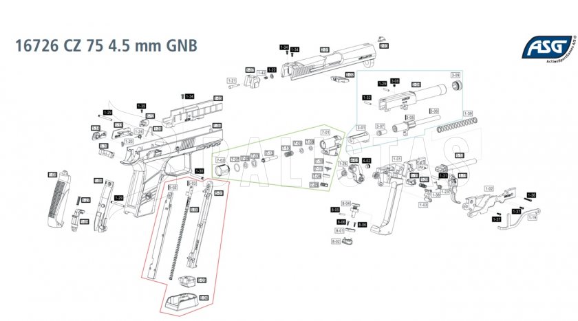 Pistola ad aria compressa ASG CZ-75 P-07 Duty 4,5mm