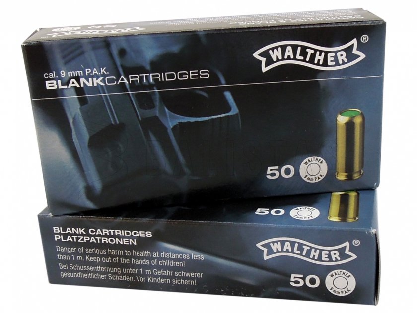 Cartucce a salve Walther 9mm pistola 50 pz